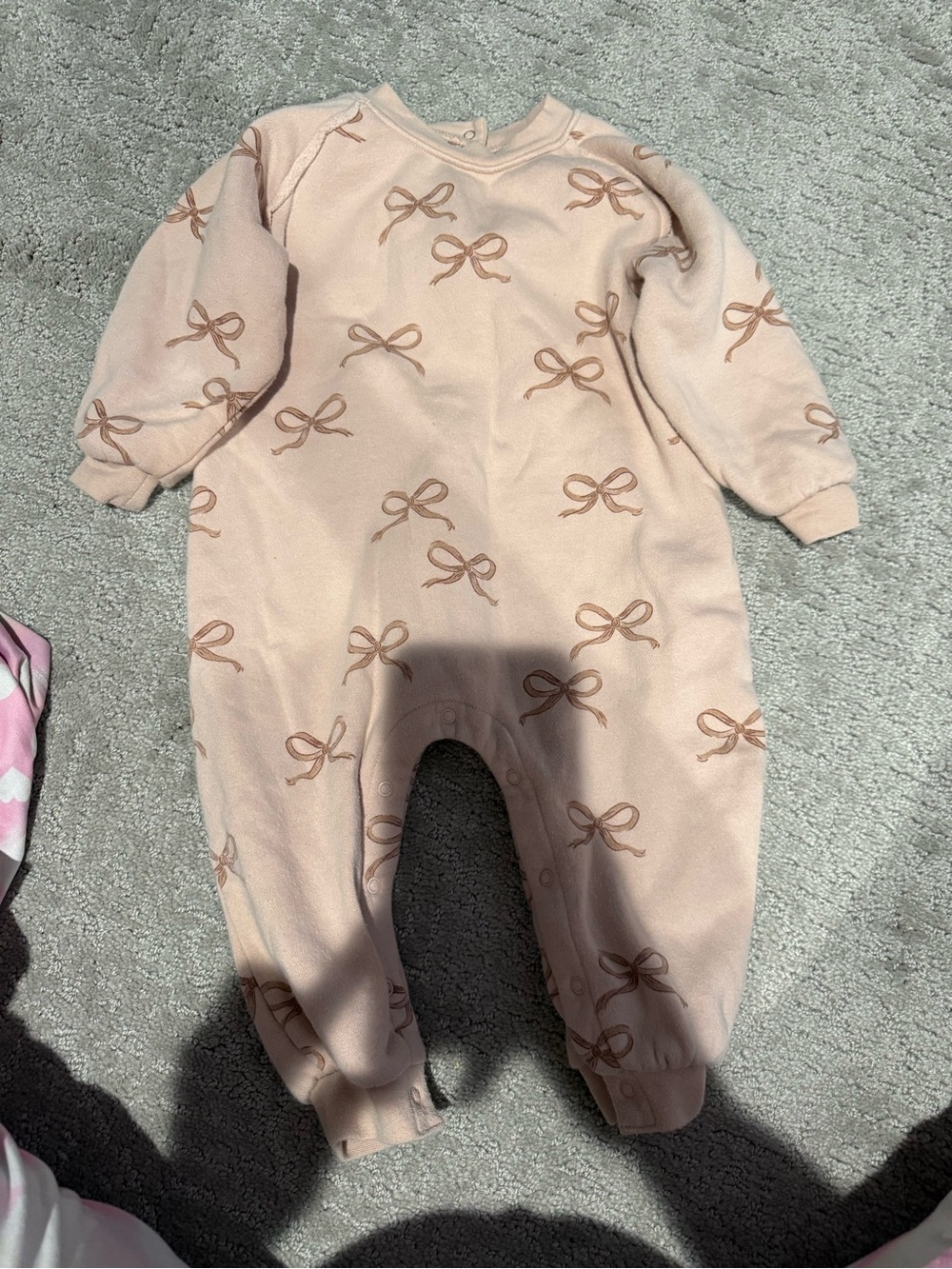 Rylee + Cru Blush Bow Print Footie